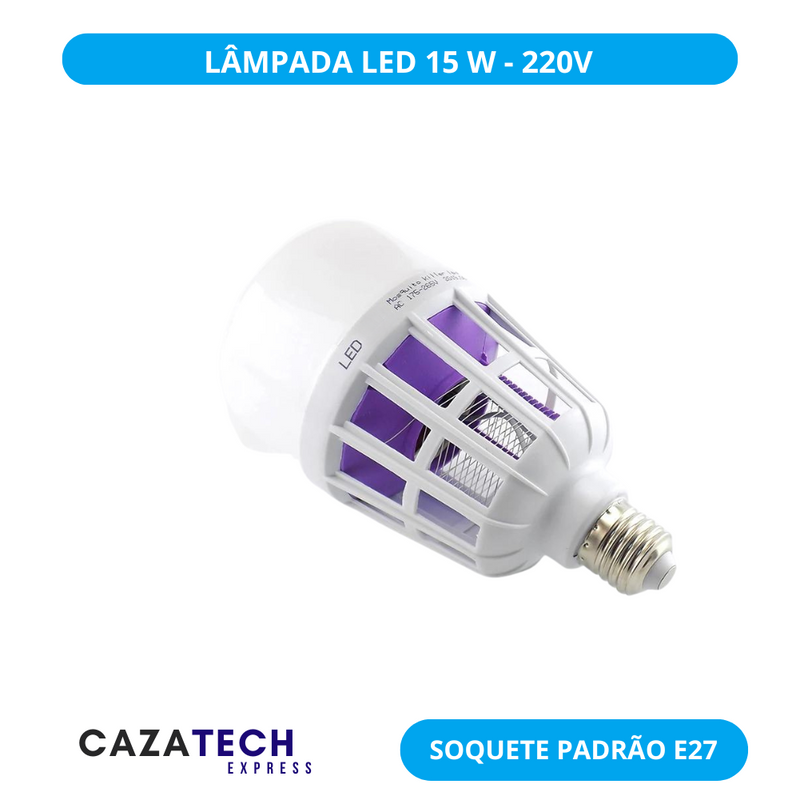 Lâmpada Led Ultravioleta Mata Mosquito