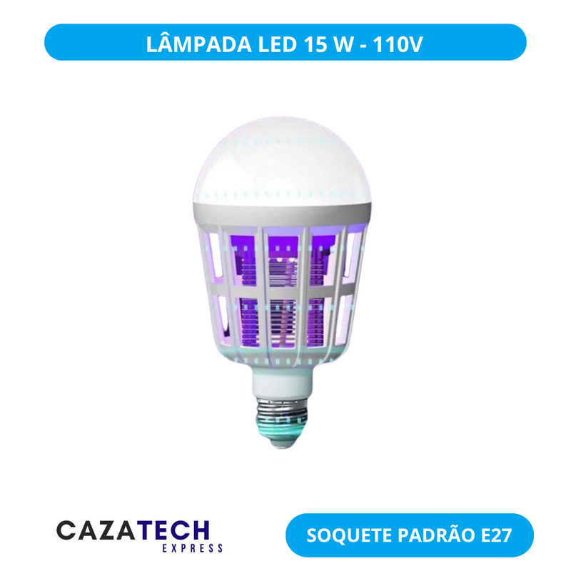 Lâmpada Led Ultravioleta Mata Mosquito